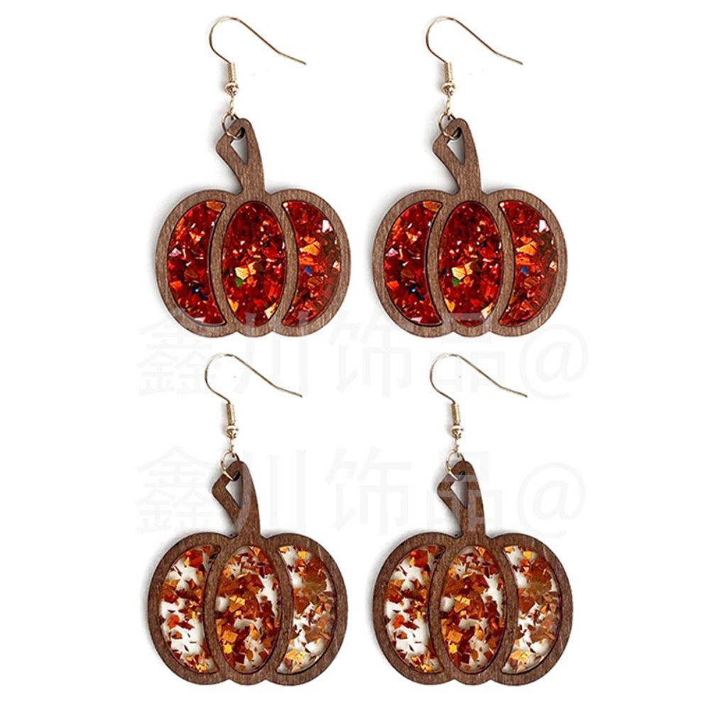 Серьги-подвески Серьги-тыквы на Хэллоуин Серьги-подвески Фестивальные серьги