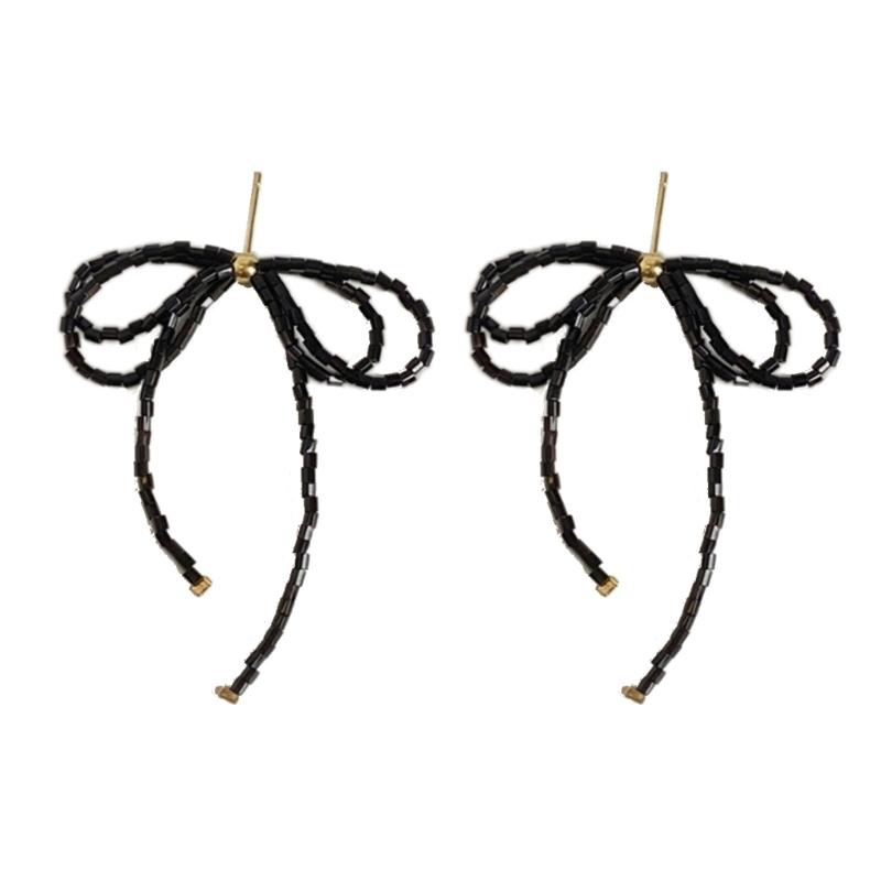 Элегантные Серьги-подвески с Бантом из Бусин Простые Серьги-подвески Серьги-подвески с Кисточками